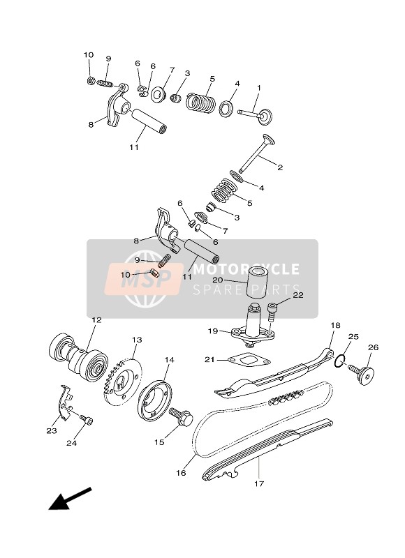 4KLE22100000, Tensioner Assy, Cam Chain, Yamaha, 0